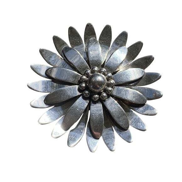 TSR Thomas Skat Rordan Germany Sterling Silver Flower Brooch Vintage - Picture 4 of 6